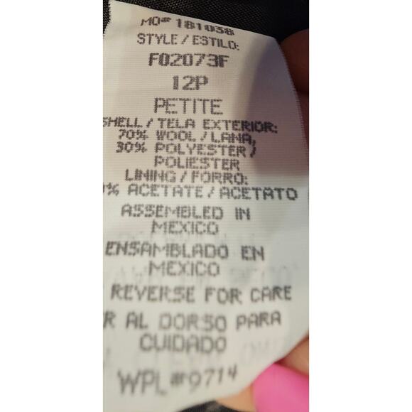 Sag Harbor Wool Rich Blend Womens Gray Blazer, 70% wool, Womens Sz 12P - Picture 6 of 10